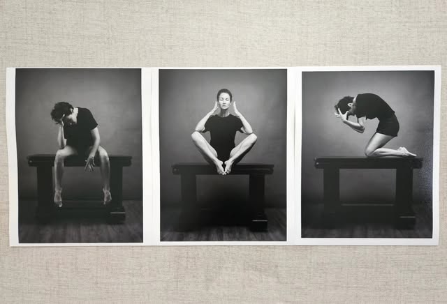 Movement triptych in black and white